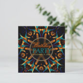 Stam Batik Ster Verjaardagsfeest Uitnodiging (Staand voorkant)