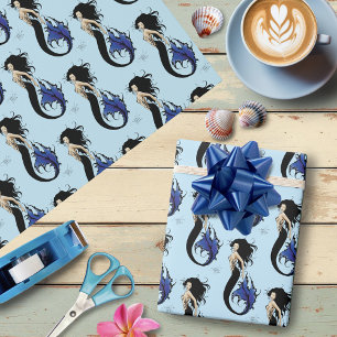 Stam Blue Meermin Elegante Fantasy Sirene Cadeaupapier