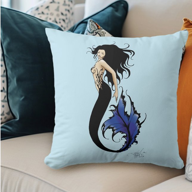 Stam Blue Zeemeermin Elegante Fantasy Sirene Kussen (Creator heeft geüpload)