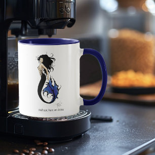Stam Blue Zeemeermin Elegante Fantasy Sirene Mok