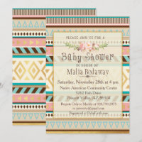 Stam Boho baby shower uitnodiging
