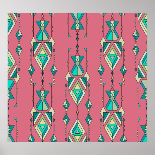  stam: etnisch naadloos patroon poster (Voorkant)