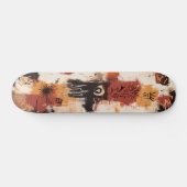 Stam-geïnspireerde graffiti abstract met aardetone persoonlijk skateboard (Horizontaal)