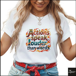 Stam Geometrische Acties Spreken Harder Vlammen T-shirt