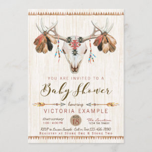 Stam Herten Schedel Baby Shower Uitnodigingen