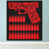 Stam-illustratie van een wapen canvas afdruk (Insitu (Houten vloer))