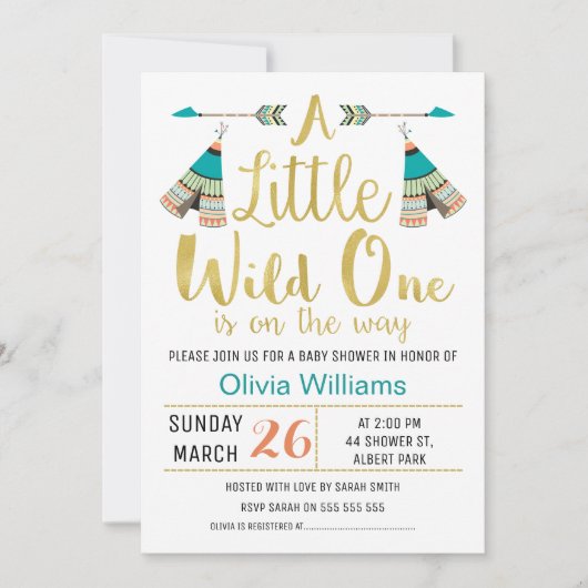 Stam Kleine Baby Uitnodiging voor Baby Shower Nep (Voorkant)