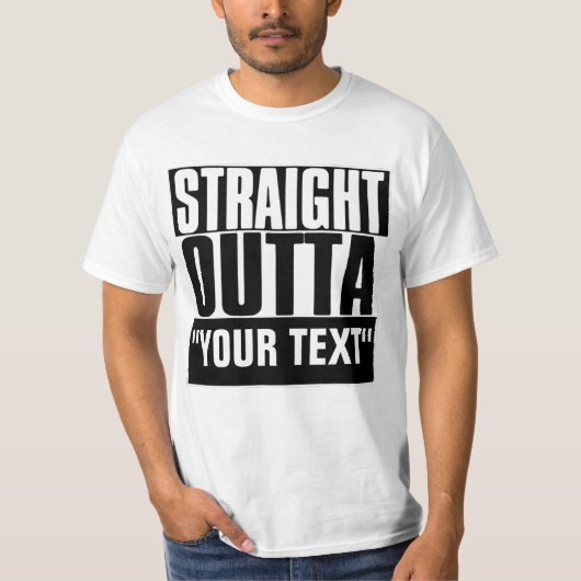 STAM OUTTA "JOUW TEKST" T-SHIRT (Voorkant)