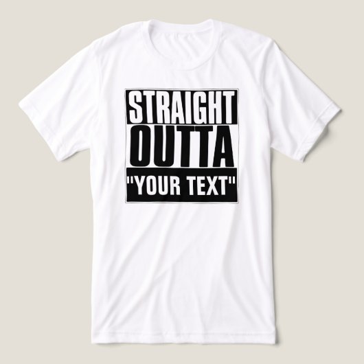 STAM OUTTA "JOUW TEKST" T-SHIRT (Design voorkant)