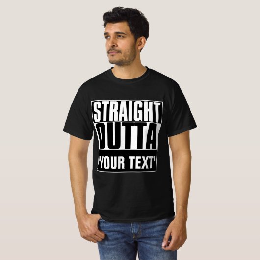 STAM OUTTA "JOUW TEKST" T-SHIRT (Voorkant volledig)
