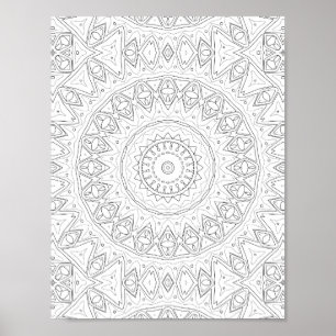 Stam Pijl Mandala Kleurplaat Intricate Kunst Poster