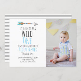 Stam pijl wild one pijl foto uitnodiging