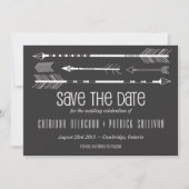 Stam-pijlen Save the Date-aankondiging | Grijs Kaart (Voorkant)