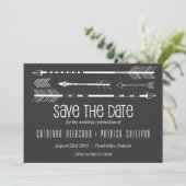 Stam-pijlen Save the Date-aankondiging | Grijs Kaart (Staand voorkant)