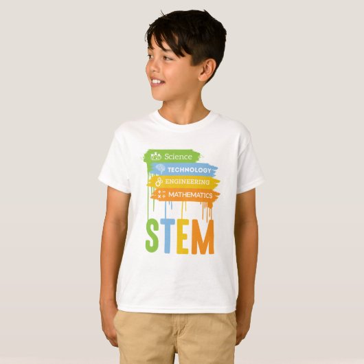 STAM Science Technology Engineering Wiskunde Schoo T-shirt (Voorkant volledig)