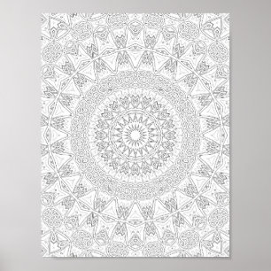 Stam Steruit Kleurplaat Patroon Kunstwerk Poster