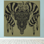 Stam stier schedel canvas afdruk (Insitu (Houten vloer))
