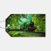 Stam Train Man Birthday Party Dank u Cadeaulabel (Achterkant Horizontaal)