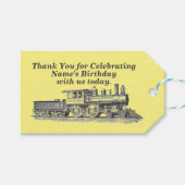 Stam Train Man Birthday Party Dank u Cadeaulabel (Voorkant (Horizontaal))