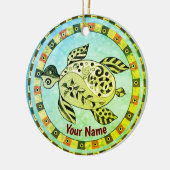 Stam Turtle Keramisch Ornament (Links)