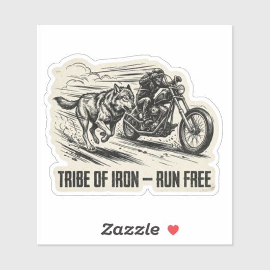 Stam van IJzer Rent Vrij Wolf Sticker (Vel)