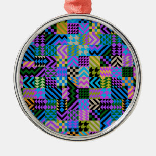 Stam-volkskunst - Blauw Metalen Ornament