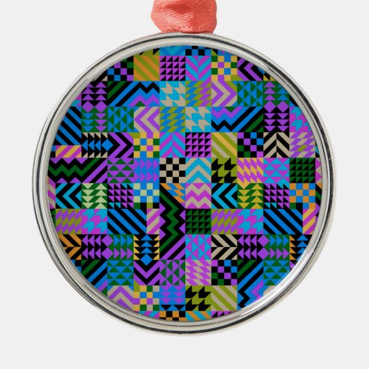 Stam-volkskunst - Blauw Metalen Ornament (Voorkant)
