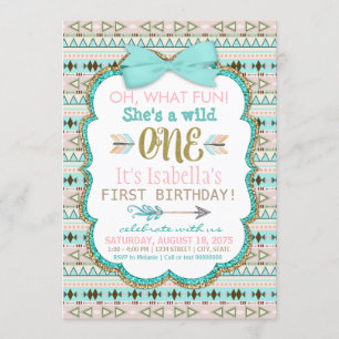 Stam Wild One Verjaardagsfeest Uitnodiging