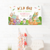 Stam Wilde Eén Bos Safari Verjaardagsfeestje Spandoek (Insitu)