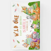 Stam Wilde Eén Houtland Safari Verjaardagsfeestje Spandoek (Verticaal)