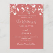 Stamaardsterren elegante bruiloft uitnodiging briefkaart (Voorkant)
