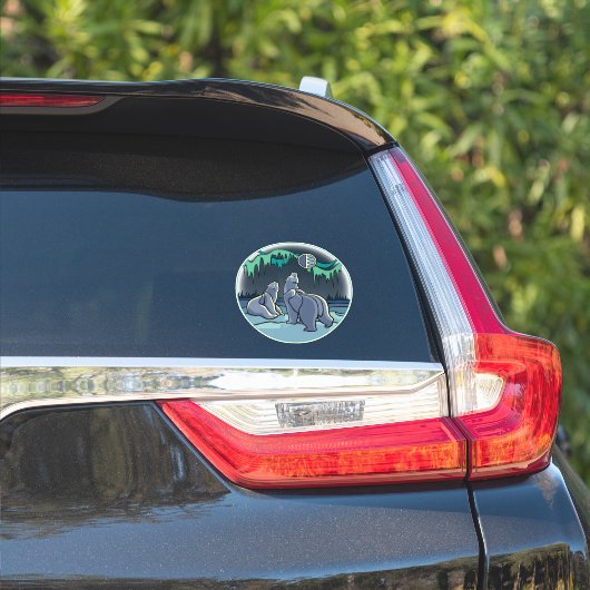 Stambeer Stickers Aurora IJsbeer Kunststickers (Auto Zijkant)