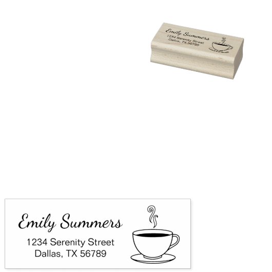Stambeker koffieadres rubberstempel (Gestempeld)