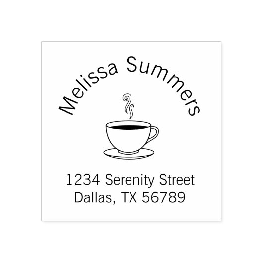 Stambeker koffieboogadres rubberstempel (Afrduk)