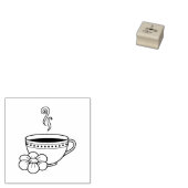 Stambeker van de theekoffievrije Kaart van de thee Rubberstempel (Gestempeld)