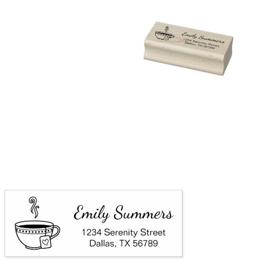 Stambeker van het Tea-adres Rubberstempel (Gestempeld)