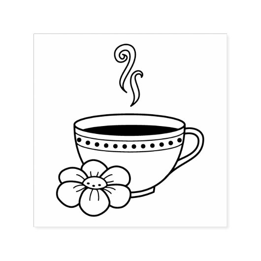 Stambeker van kruidenthee  zelfinktende stempel (Design)