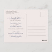 Stamblauw beige florelegant Sla de datum op Briefkaart (Achterkant)
