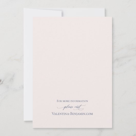 Stamblauw beige florelegant Sla de datum op Save The Date (Achterkant)