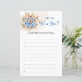 Stamblauw bloemen pampas teddy beer Waar was ze? (Staand voorkant)