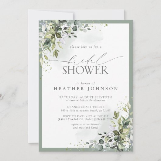 Stamblauw Eucalyptus Botanisch Vrijgezellenfeest Kaart (Voorkant)