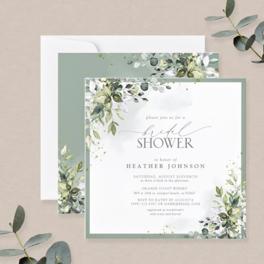 Stamblauw Eucalyptus Botanisch Vrijgezellenfeest Kaart