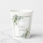 Stamblauw Eucalyptus Botanisch Vrijgezellenfeest Papieren Bekers (Achterkant)