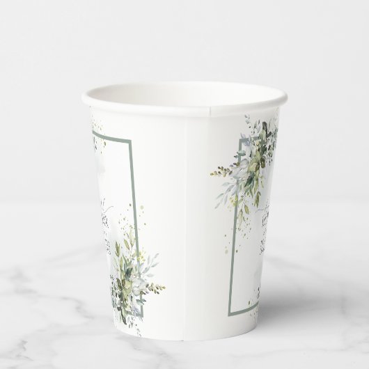 Stamblauw Eucalyptus Botanisch Vrijgezellenfeest Papieren Bekers (Rechts)