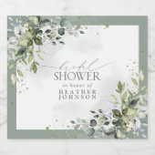 Stamblauw Eucalyptus Botanisch Vrijgezellenfeest Sparkling Wijnetiket (Enkel label)