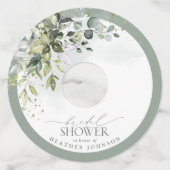 Stamblauw Eucalyptus Botanisch Vrijgezellenfeest Wijnglaslabel (Voorkant)