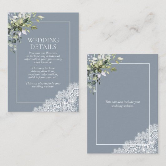 Stamblauw Eucalyptus Botanische kant — Gegevens Informatiekaartje (Voorkant / Achterkant)