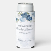 Stamblauw Floral Eucalyptus Vrijgezellenfeest Seltzer Blikjeskoeler (Seltzer Achterkant)