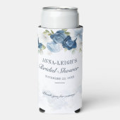 Stamblauw Floral Eucalyptus Vrijgezellenfeest Seltzer Blikjeskoeler (Seltzer Voorkant)