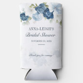 Stamblauw Floral Eucalyptus Vrijgezellenfeest Seltzer Blikjeskoeler (Voorkant)